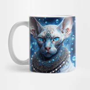 Shiny Blue Sphynx Portrait Mug